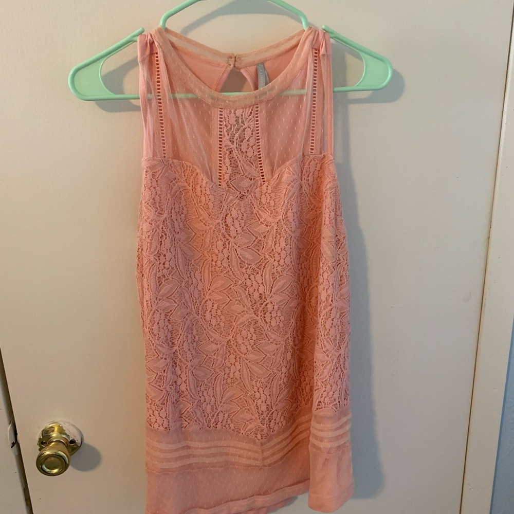 Pink lace tank